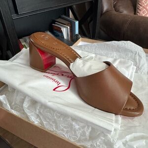 Christian Louboutin Brown Slide Heels - NEW